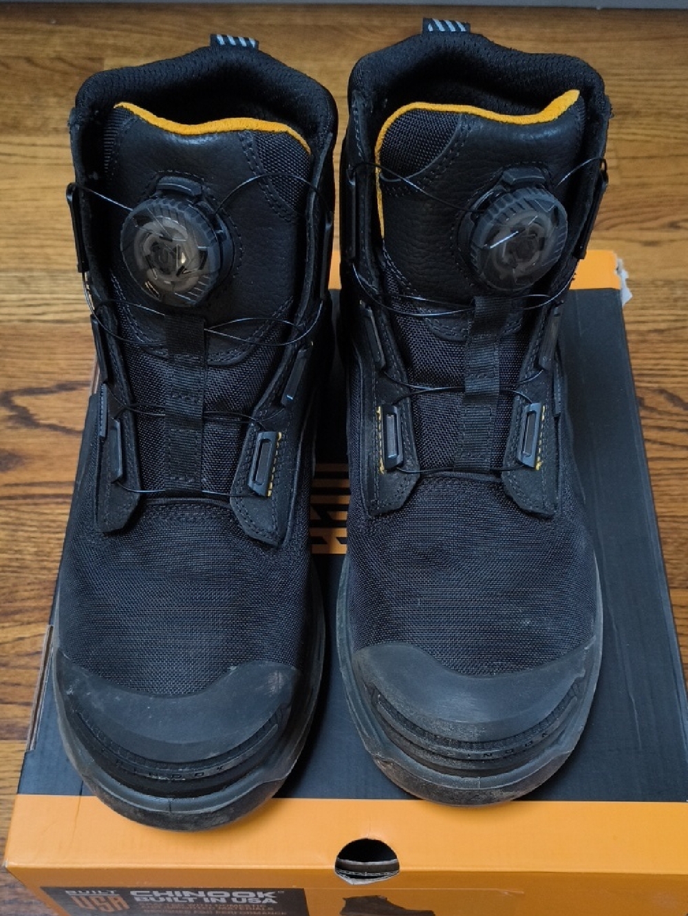 Men's Chinook Black Work Boots with Dial Lacing — Rugged Comfort